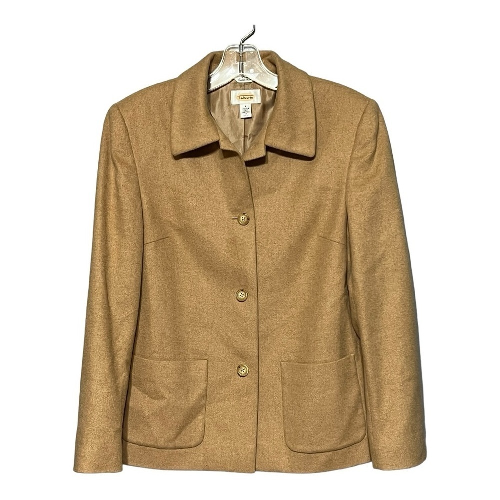 Talbots Vintage Italian Camel Hair Shacket Tan Button Front Size 4